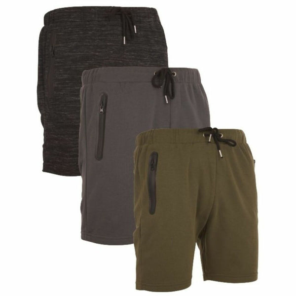 3-Pack: Men's French Terry Shorts with Zippered Pockets Men's Clothing Assorted S - DailySale