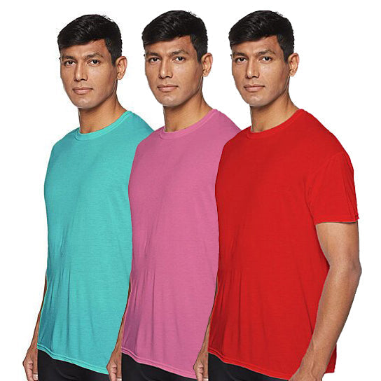 3-Pack: Men's Laviva Active Moisture Wicking Dry Fit Crew Neck Shirts Men's Tops Assorted S - DailySale