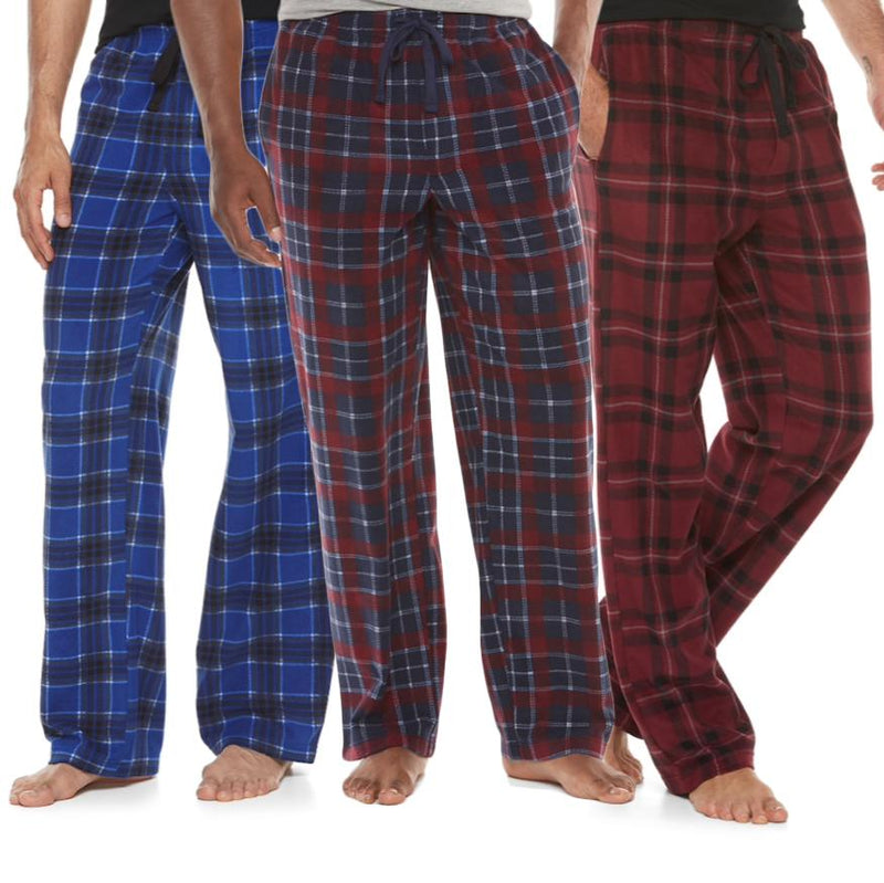 3-Pack: Men's Micro Fleece Assorted Pajama Pants Men's Clothing M - DailySale