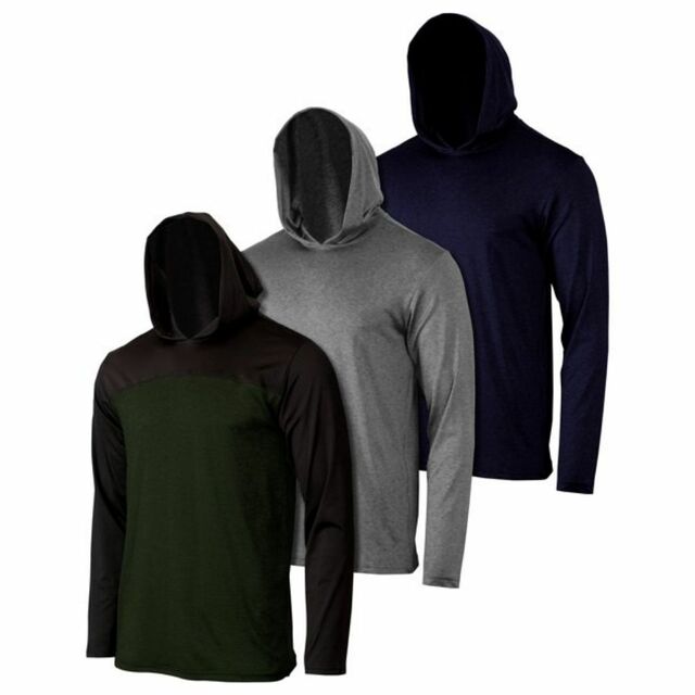 3-Pack: Men's Moisture Wicking Active Athletic Pullover Hoodies Men's Outerwear 2 S - DailySale
