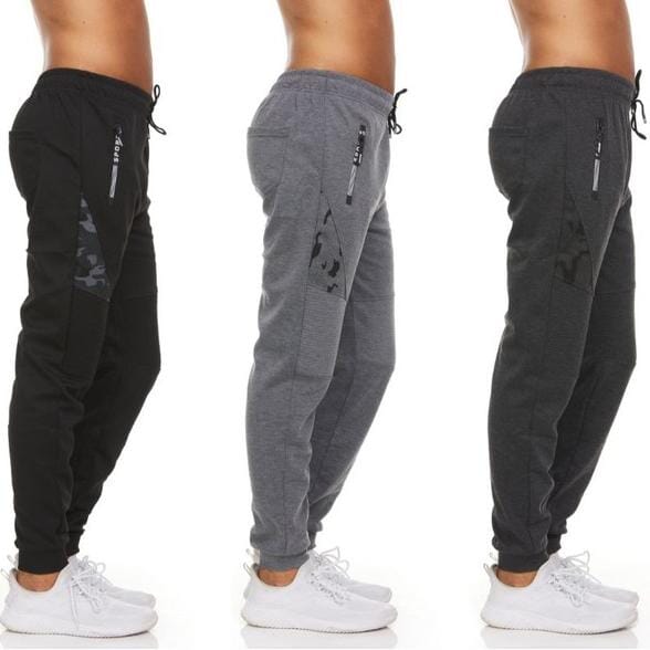 3-Pack: Men's Moisture-Wicking Jogger Pants with Zipper Pockets Men's Bottoms Style 1 S - DailySale