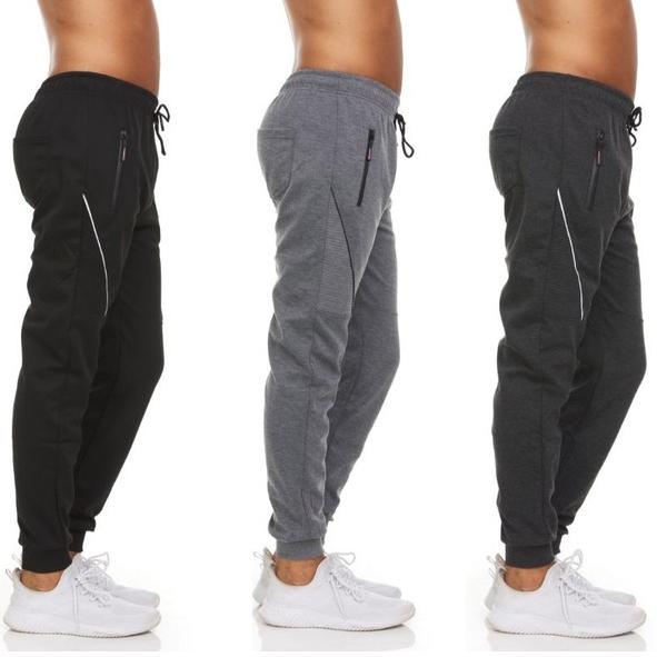 3-Pack: Men's Moisture-Wicking Jogger Pants with Zipper Pockets Men's Bottoms Style 2 S - DailySale