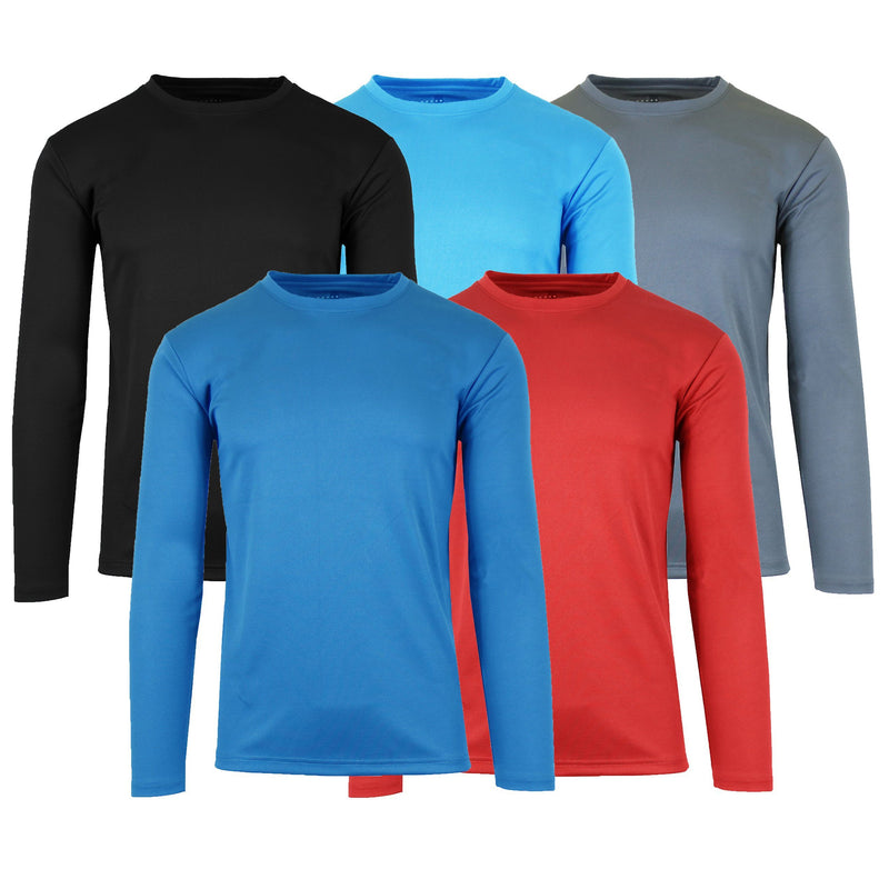 3-Pack: Men's Moisture Wicking Long Sleeve Performance Tagless Tee Men's Clothing - DailySale