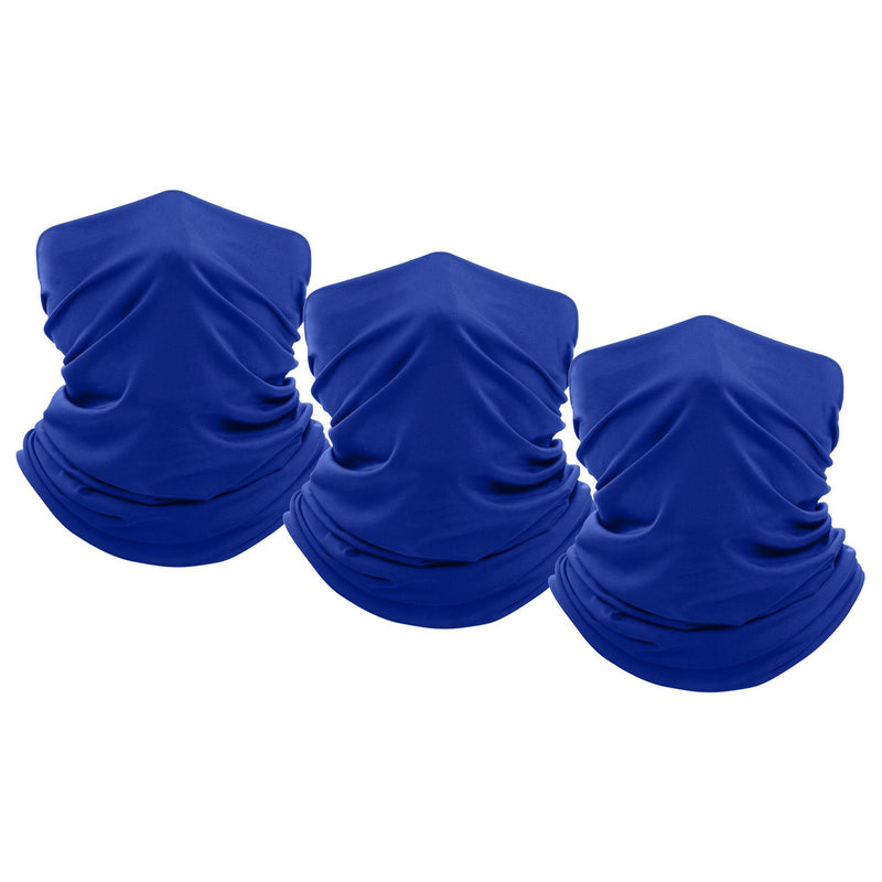 3-Pack: Moisture Wicking Breathable Stretch Gaiter Neck Face Mask Sports & Outdoors Dark Blue/Dark Blue/Dark Blue - DailySale
