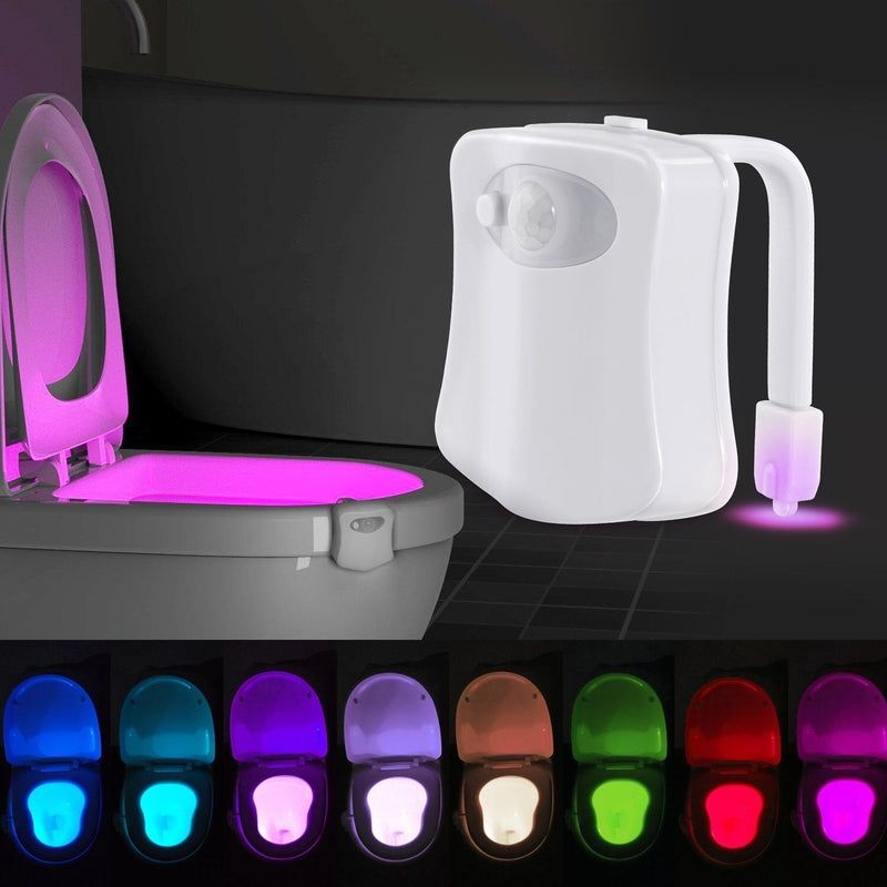 3-Pack: Motion Sensor LED 8 Color Toilet Bowl Night Light Bath - DailySale