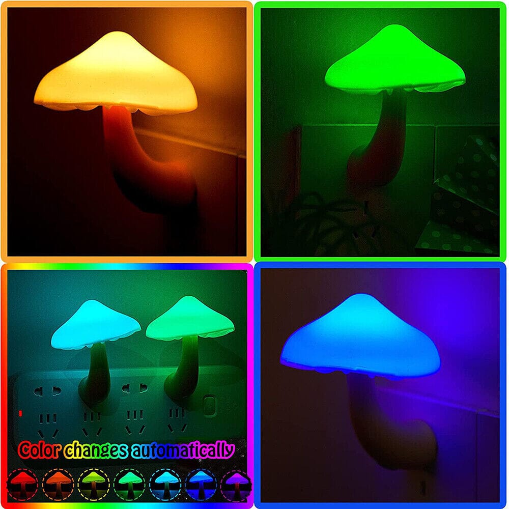 3-Pack: Mushroom Night Light with Dusk to Dawn Sensor Indoor Lighting - DailySale