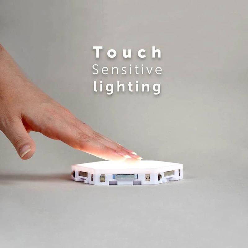 3-Pack: New Modular and Hexagonal Touch Sensitive LED Lamp Lighting & Decor - DailySale