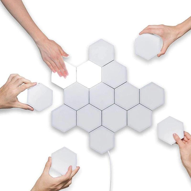 3-Pack: New Modular and Hexagonal Touch Sensitive LED Lamp Lighting & Decor - DailySale