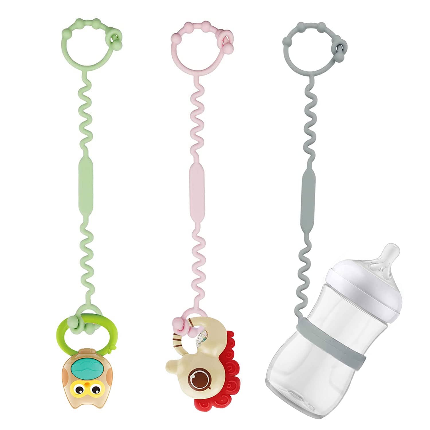 3-Pack: Pacifier Holder Clip with self-Adjusting Bayonet Baby - DailySale