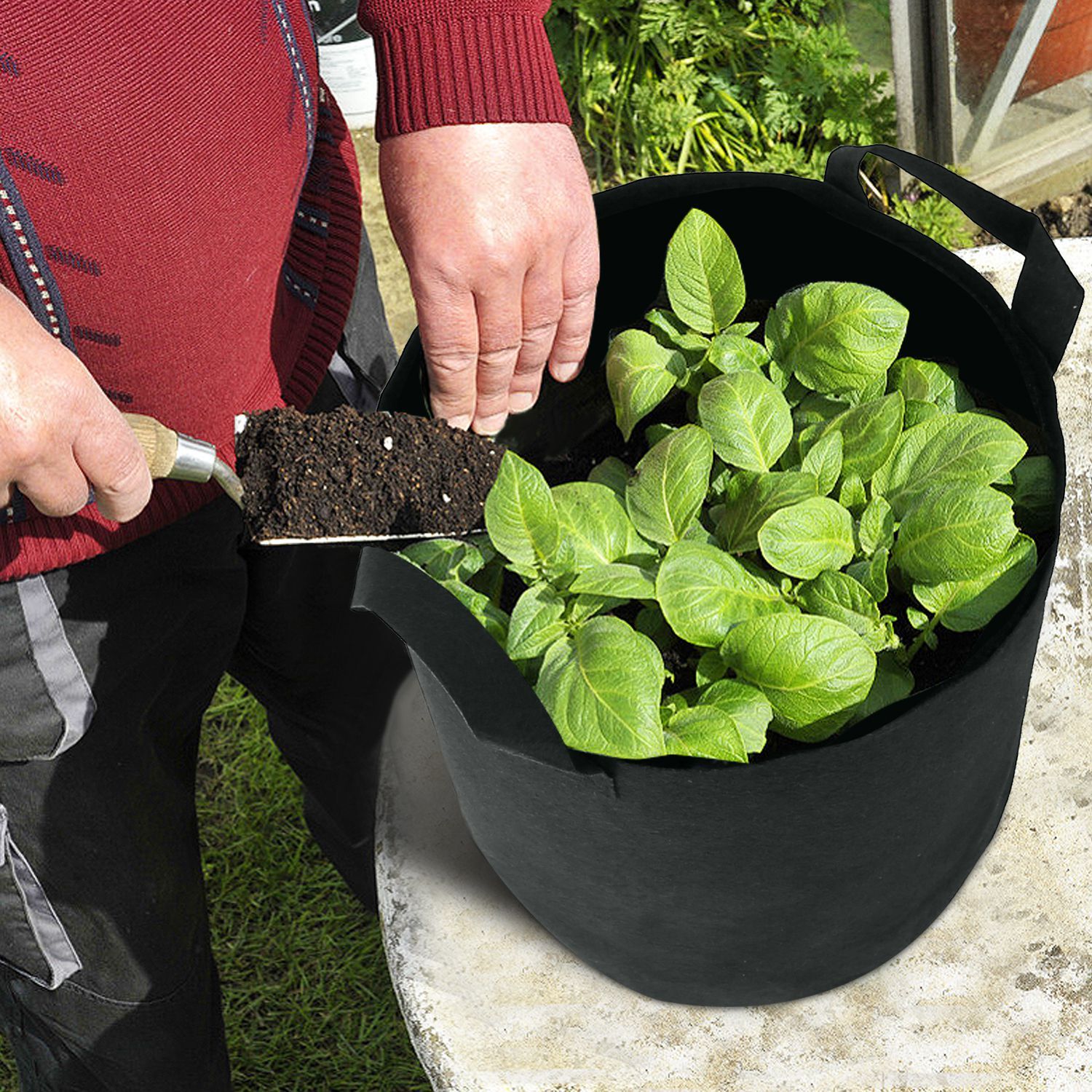 3-Pack: Planter Bags Breathable Planting Fabric Pots with Harvest Window Garden & Patio - DailySale