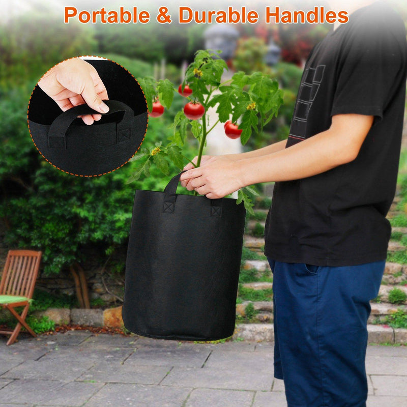 3-Pack: Planter Bags Breathable Planting Fabric Pots with Harvest Window Garden & Patio - DailySale