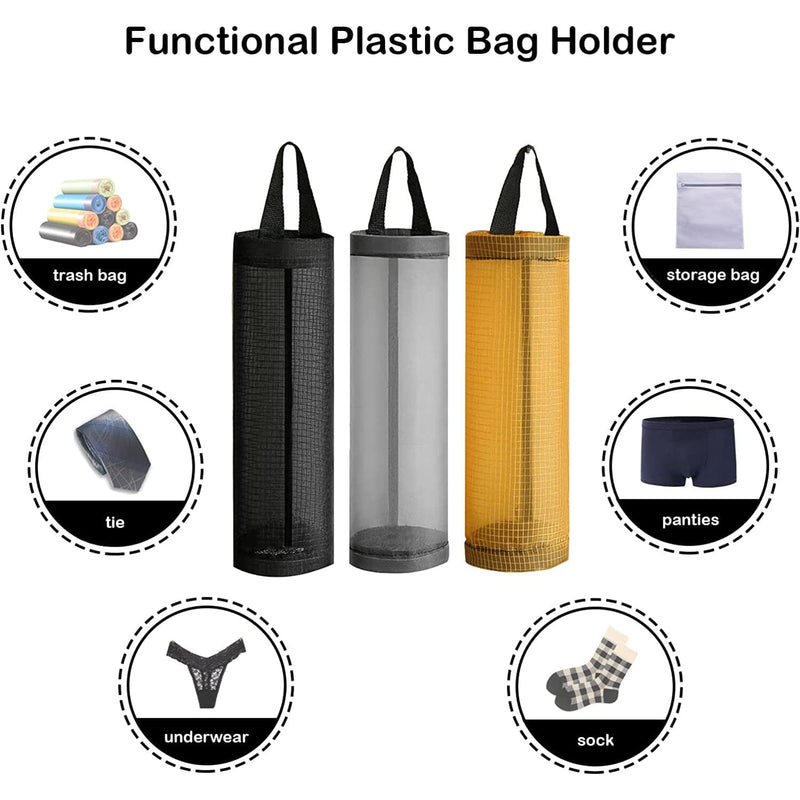 3-Pack: Plastic Mesh Grocery Bag Holder Kitchen Storage - DailySale