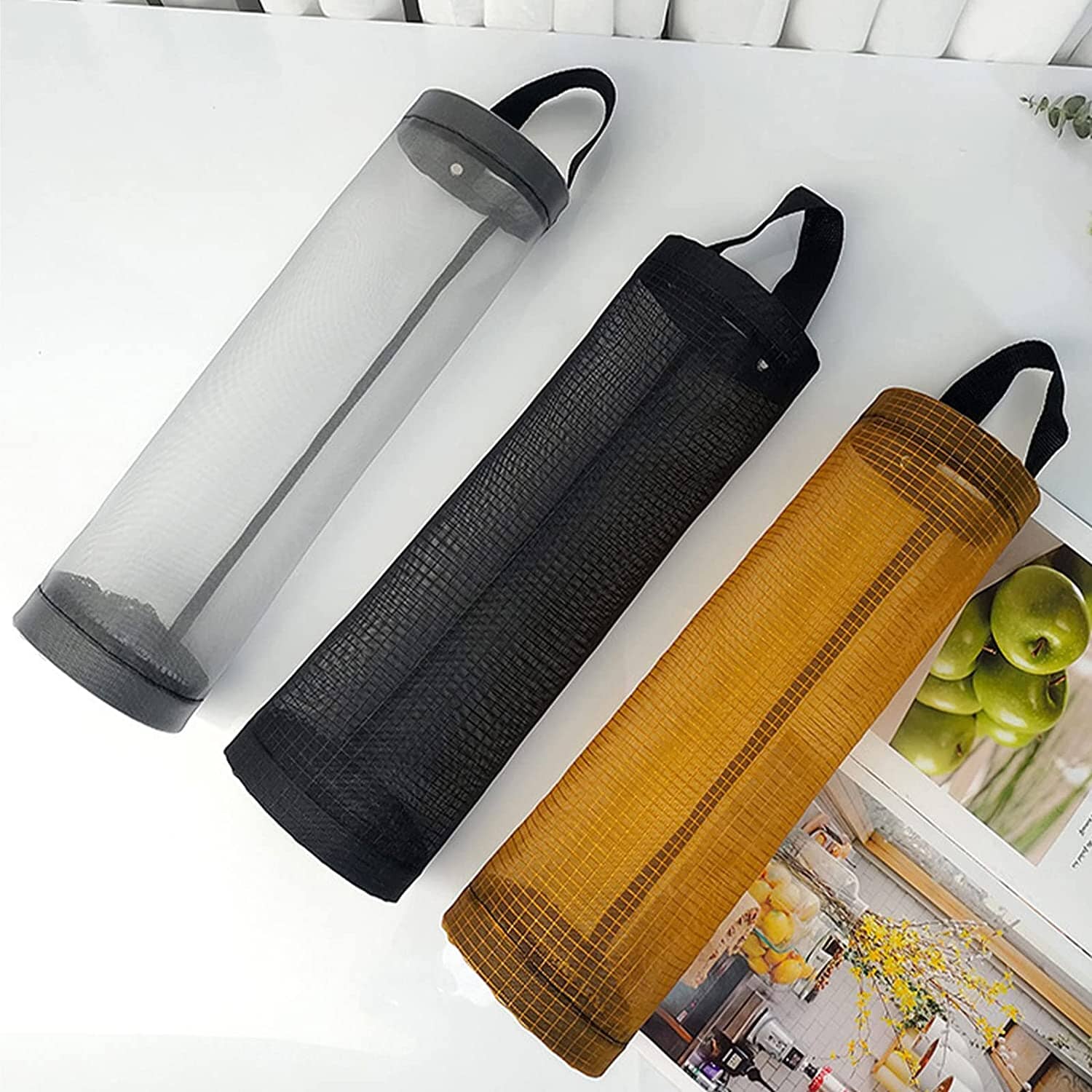 3-Pack: Plastic Mesh Grocery Bag Holder Kitchen Storage - DailySale