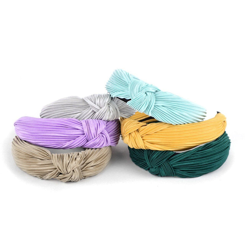 3-Pack: Pleated Solid "C" Shaped Head Band Women's Accessories - DailySale