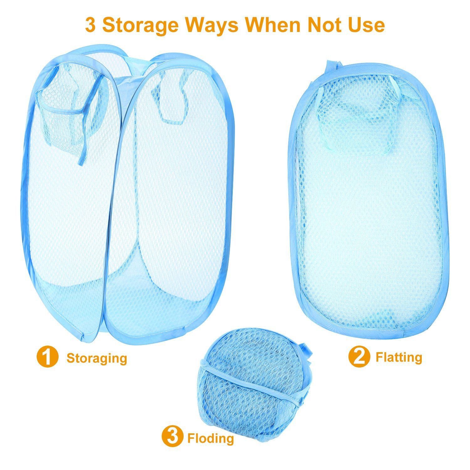 3-Pack: Pop-Up Laundry Hampers Foldable Closet & Storage - DailySale