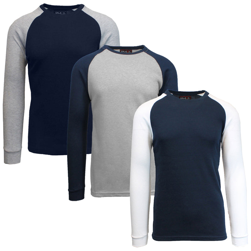 3-Pack: Raglan Sleeve Thermal Shirt Men's Clothing Set 3 S - DailySale