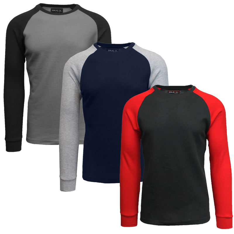 3-Pack: Raglan Sleeve Thermal Shirt Men's Clothing Set 4 S - DailySale