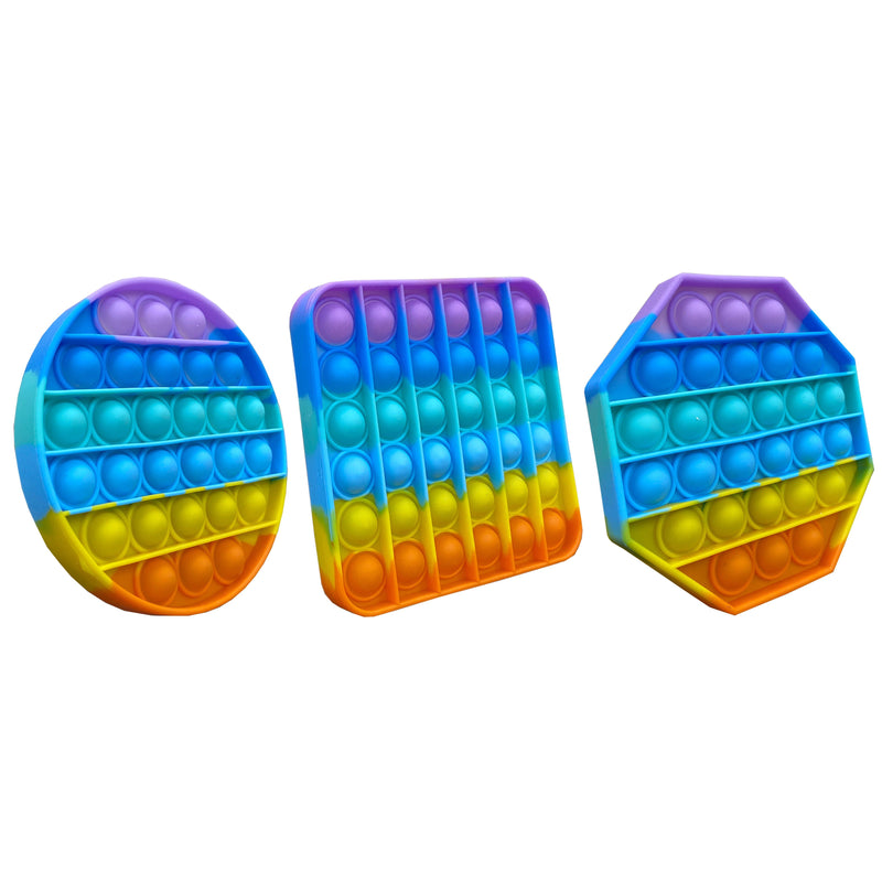 3-Pack: Rainbow Bubble Popper Anti-Stress Fidget Toy Toys & Games - DailySale