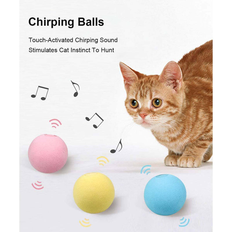3-Pack: Realistic Chirping Balls Cat Toys Pet Supplies - DailySale