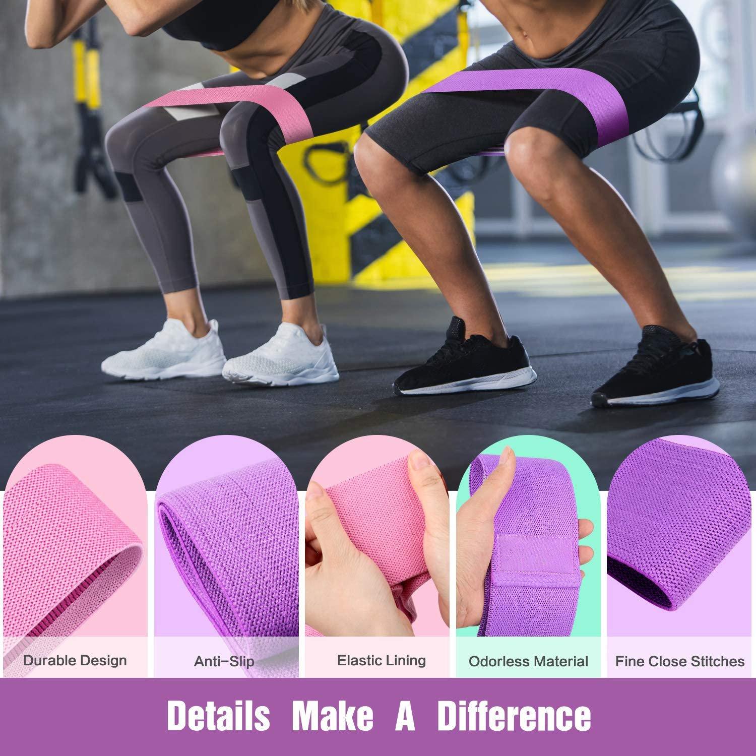 3 Pck Resistance Bands for Legs and Butt, Exercise Fitness Bands for  Workout for Women 