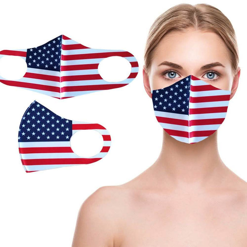 3-Pack: Reusable Non-Medical USA Flag Mask Sports & Outdoors - DailySale