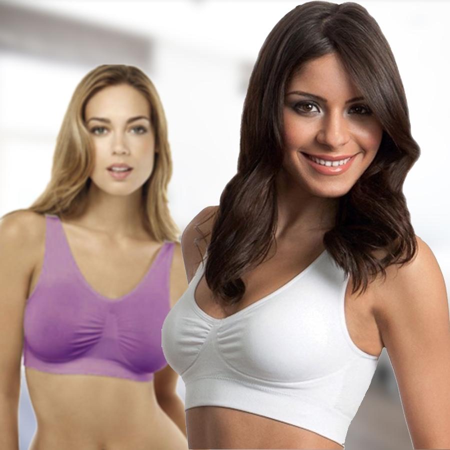 Women's Genie Bra Seamless 3-Pack - Solid Color Comfort Sports Bras