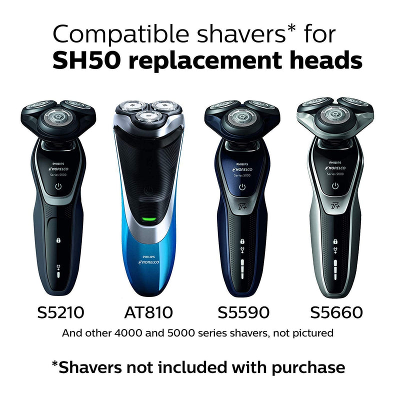 3-Pack: SH50 Replacement Heads for Philips Norelco Shavers Series 5000 Men's Grooming - DailySale