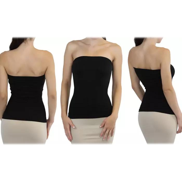 3-Pack: Sleek and Slimming Women's Tube Tops Women's Clothing Black - DailySale