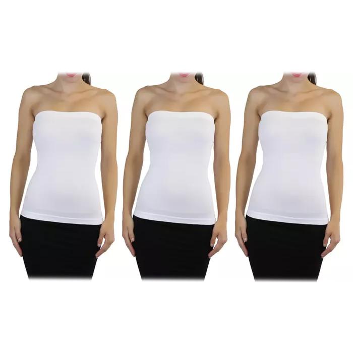 3-Pack: Sleek and Slimming Women's Tube Tops Women's Clothing White - DailySale