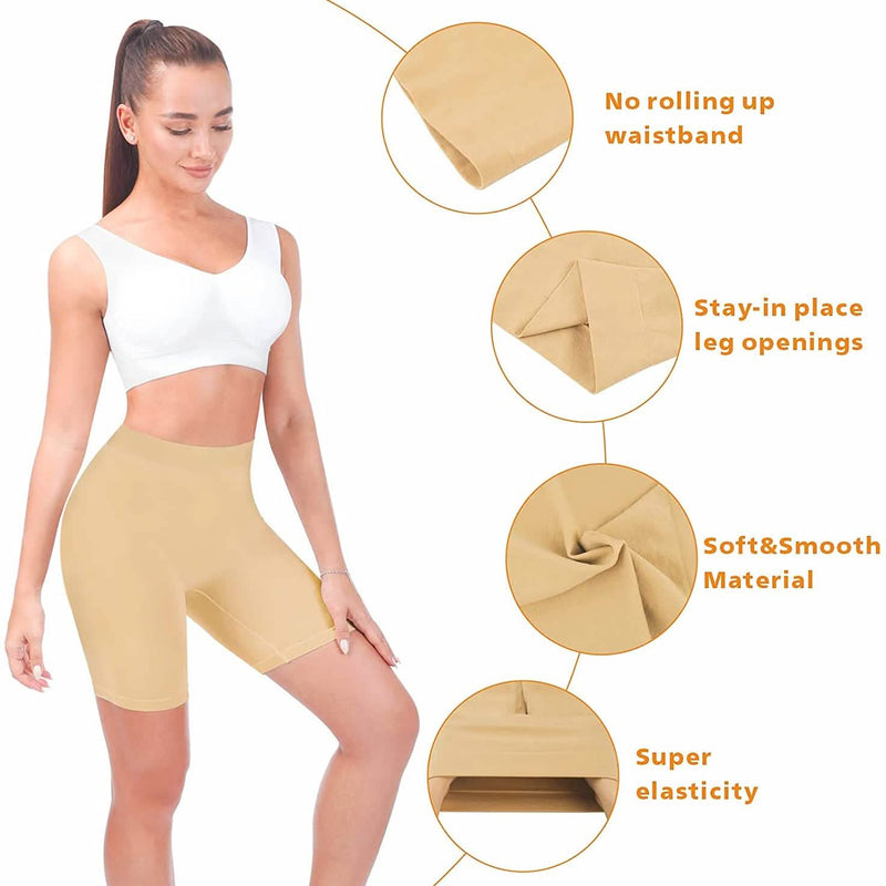 3-Pack: Slip Shorts for Women Under Dress, Comfortable Smooth Yoga Shorts Women's Swimwear & Lingerie - DailySale
