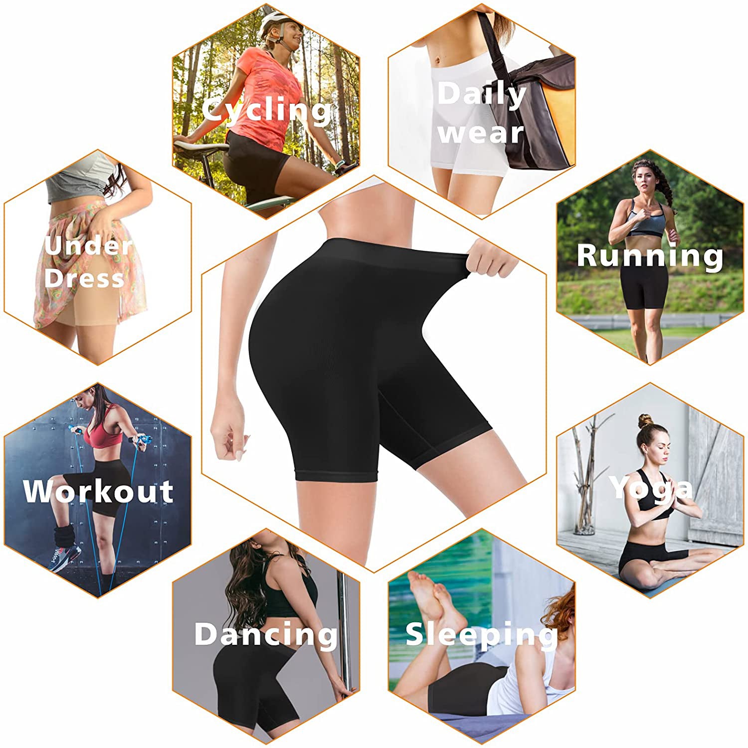 Slip Shorts for Women Under Dress Comfortable Smooth Yoga Shorts Workout  Pants