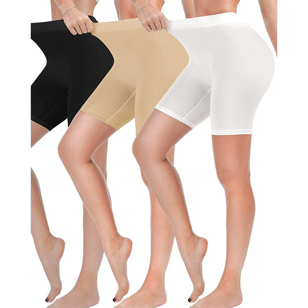 3-Pack: Slip Shorts for Women Under Dress, Comfortable Smooth Yoga Shorts Women's Swimwear & Lingerie S - DailySale