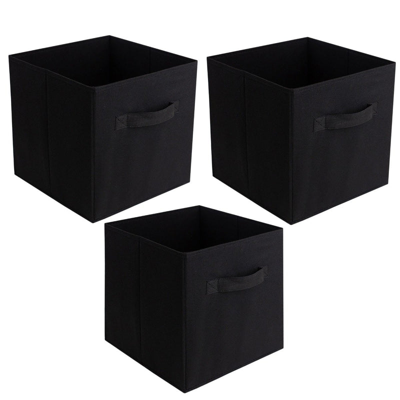 3-Pack: Sorbus Foldable Storage Cube Basket Bins - Assorted Colors Home Essentials Black - DailySale