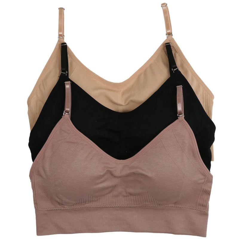 3-Pack: Spaghetti Shoulder Straps Padded Bras Women's Clothing - DailySale