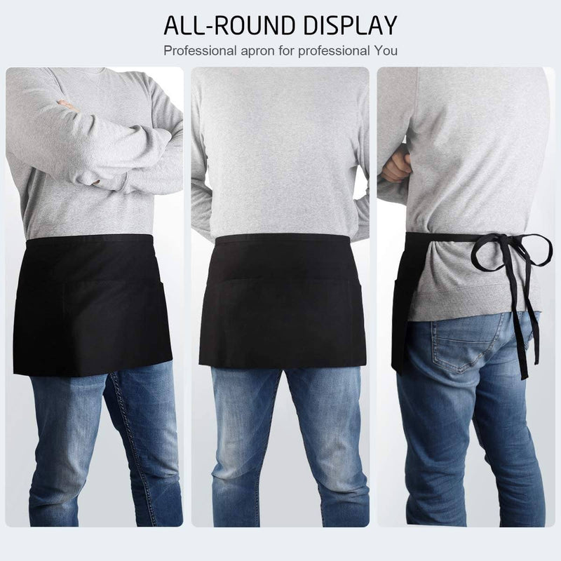 3-Pack: Syntus Server Aprons with 3 Pockets Kitchen Tools & Gadgets - DailySale