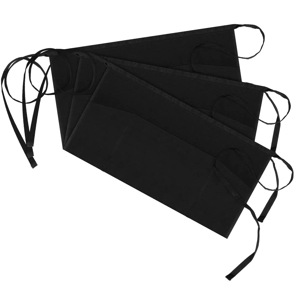 3-Pack: Syntus Server Aprons with 3 Pockets Kitchen Tools & Gadgets - DailySale