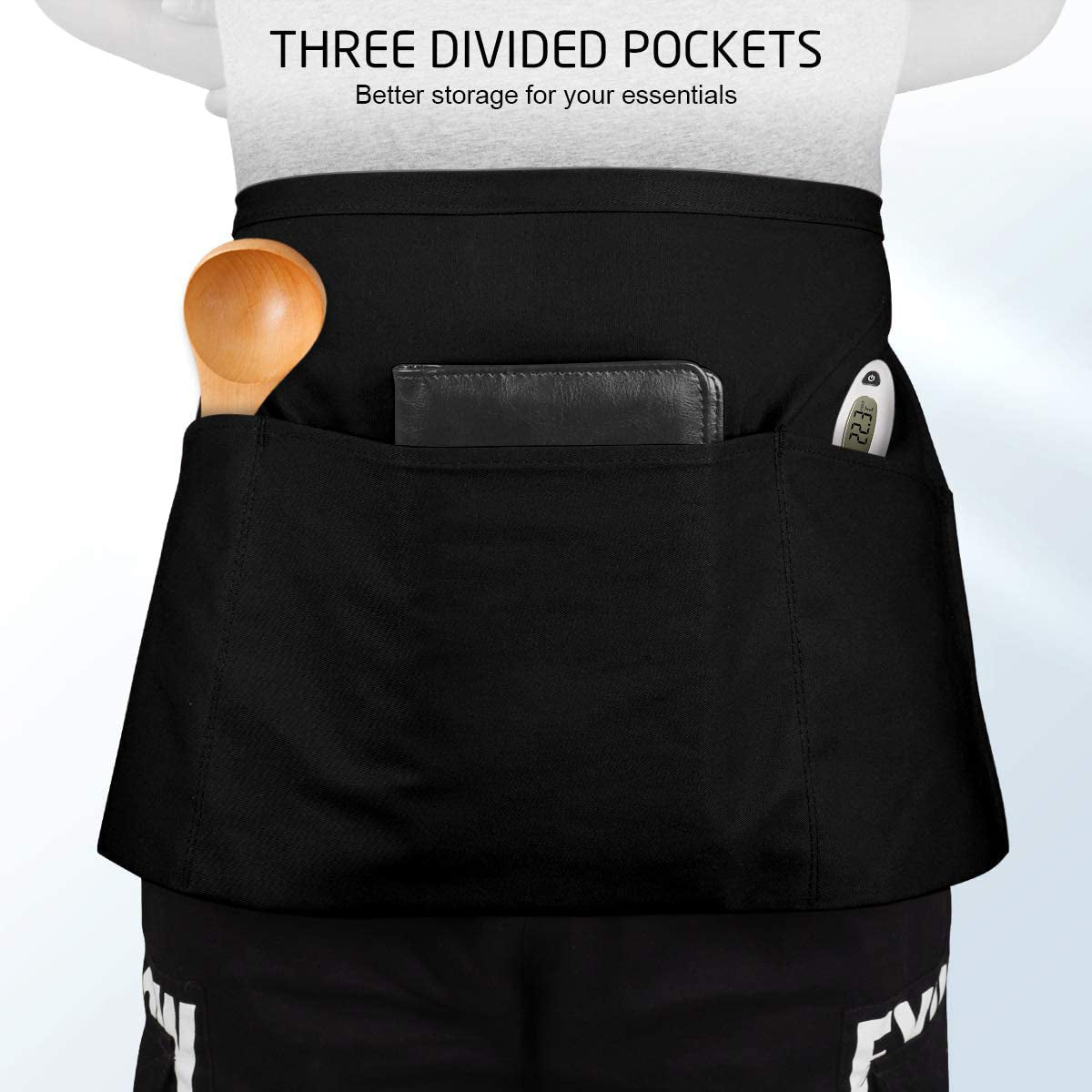 3-Pack: Syntus Server Aprons with 3 Pockets Kitchen Tools & Gadgets - DailySale