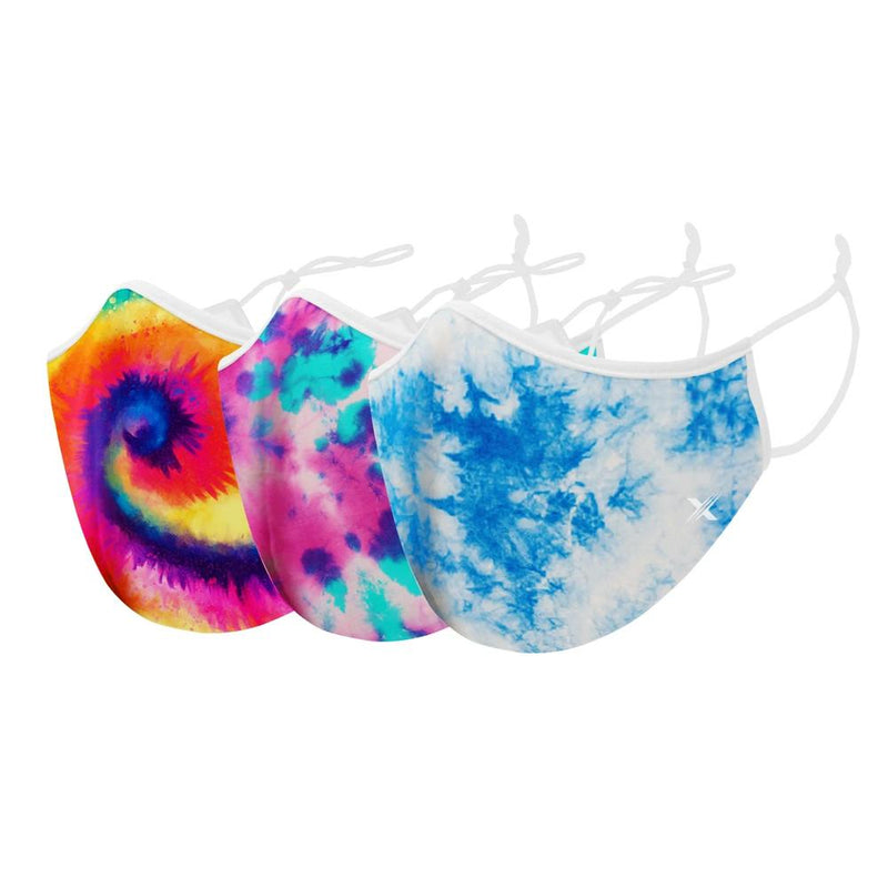 3-Pack: Tie Dyed Double Layer Reusable Face Mask with Adjustable Loop Face Masks & PPE - DailySale