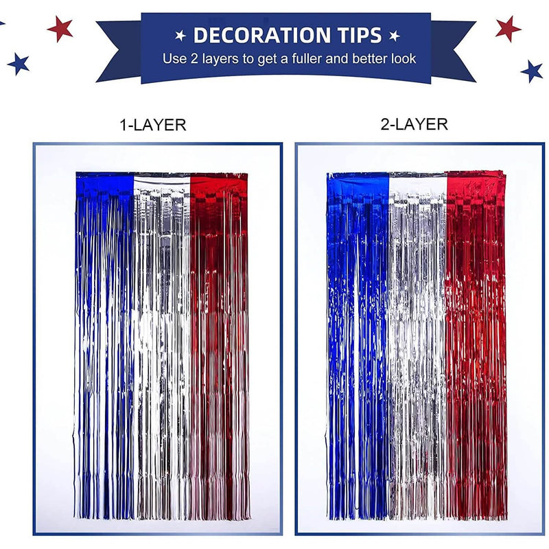 3-Pack: Tinsel Foil Fringe Curtains Holiday Decor & Apparel - DailySale