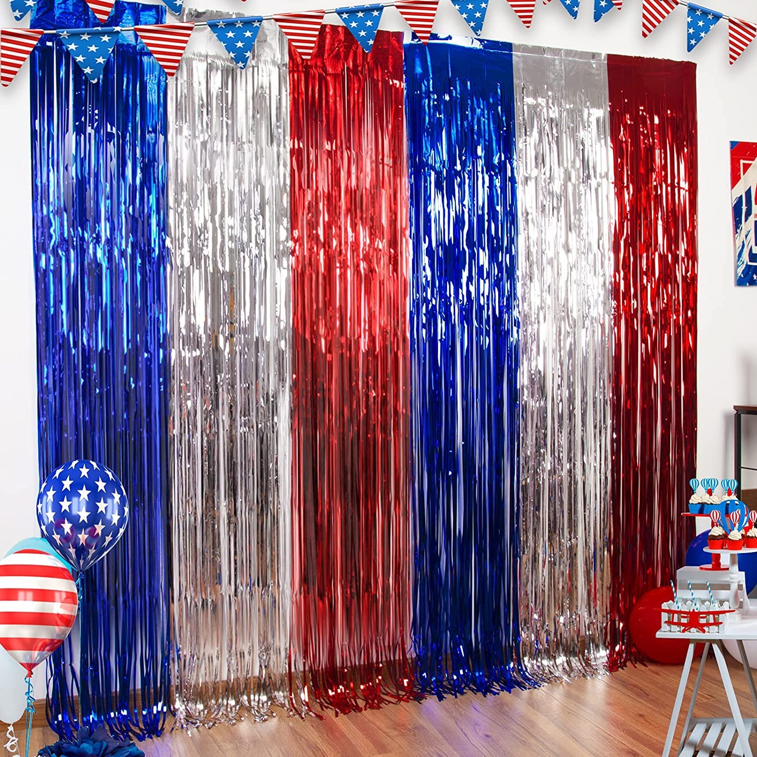 3-Pack: Tinsel Foil Fringe Curtains Holiday Decor & Apparel - DailySale