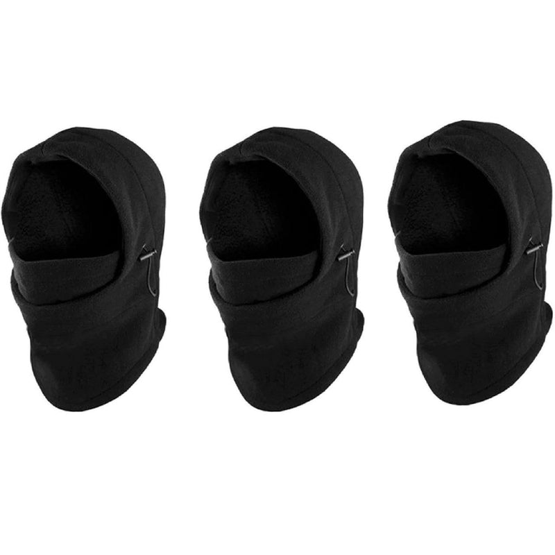3-Pack: Unisex Fleece Balaclava Winter Hat Mask Sports & Outdoors Black - DailySale