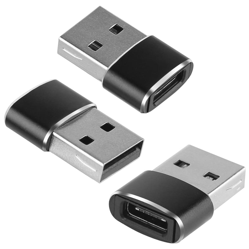 3-Pack: USB C Type-C Female to USB Type A Male Port Converter Mobile Accessories - DailySale
