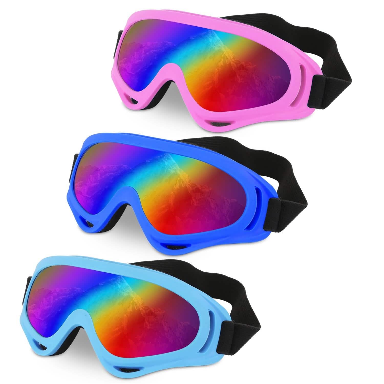 3-Pack: Winter Sports Goggles for Kids and Adults Sports & Outdoors - DailySale