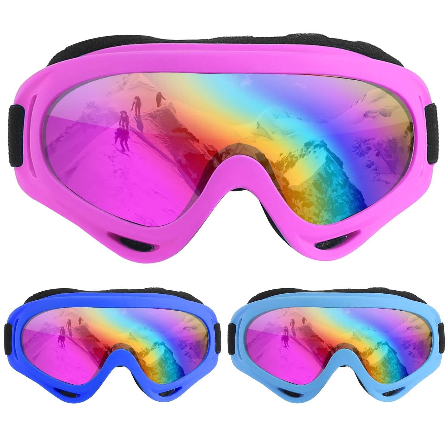 3-Pack: Winter Sports Goggles for Kids and Adults Sports & Outdoors - DailySale