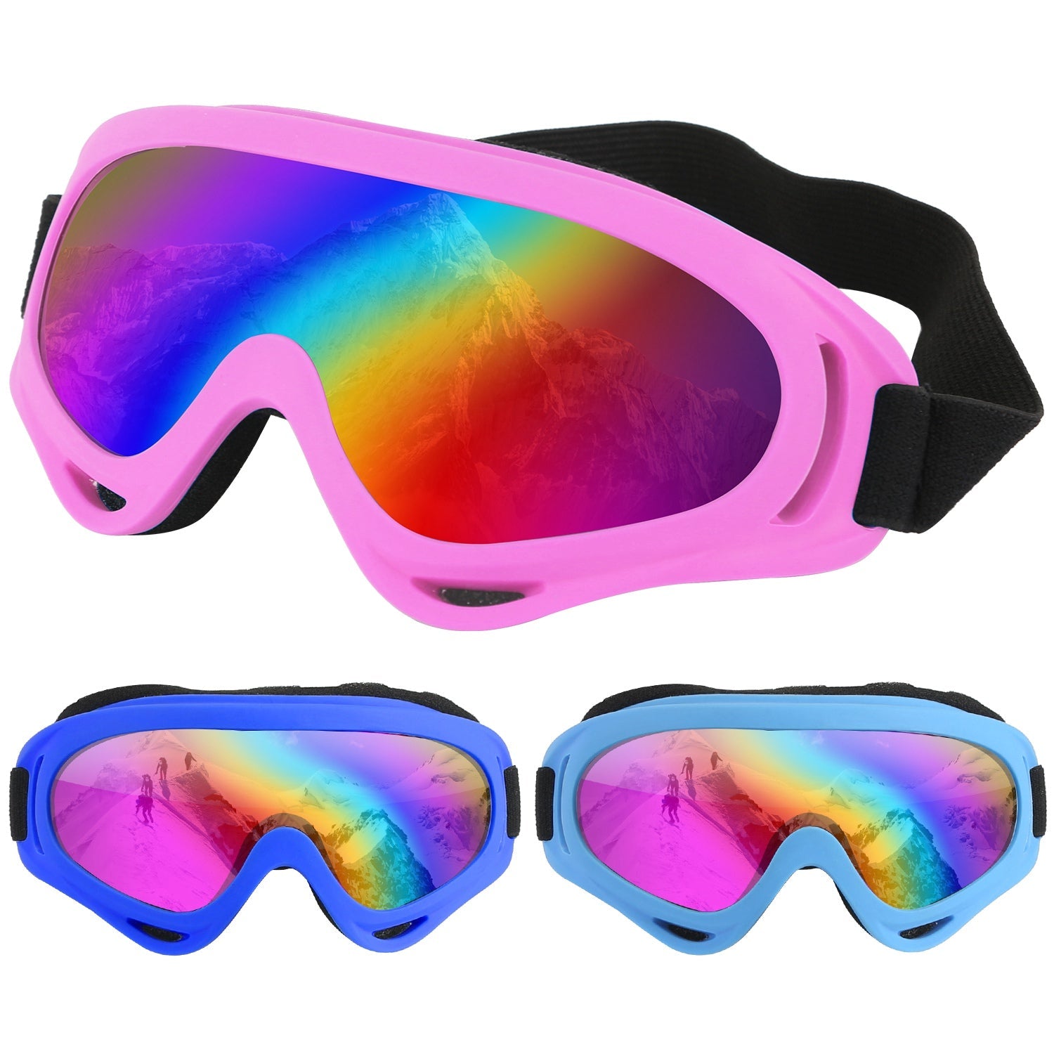 3-Pack: Winter Sports Goggles for Kids and Adults Sports & Outdoors - DailySale
