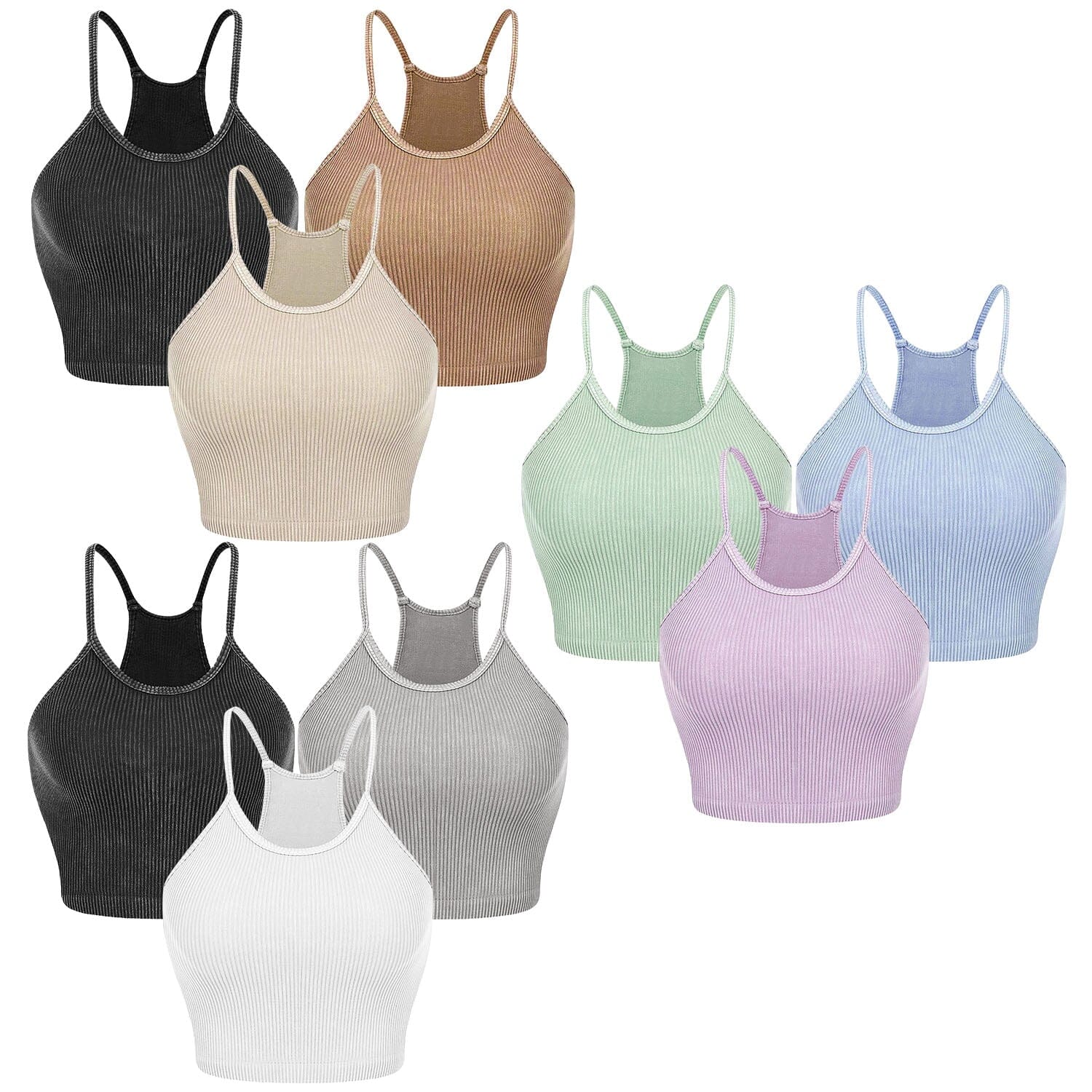 3-Pack: Women Crop Basic Tank Top Ribbed Knit Sleeveless Women's Tops - DailySale