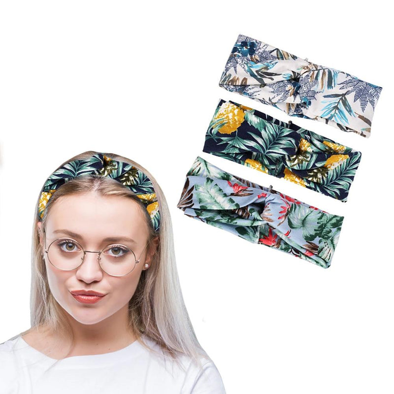 3-Pack: Women's Boho Floral Style Criss Cross Headband Women's Accessories C - DailySale