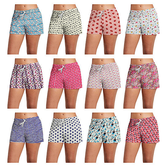 3-Pack: Women's Comfy Lounge Bottom Pajama Shorts with Drawstring Women's Loungewear Assorted S - DailySale