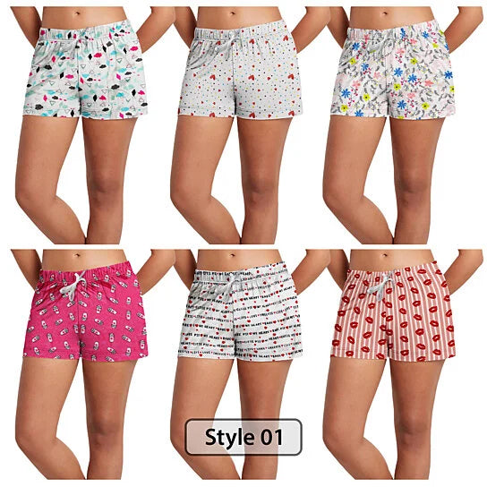 3-Pack: Women's Comfy Lounge Bottom Pajama Shorts with Drawstring Women's Loungewear Style 1 S - DailySale