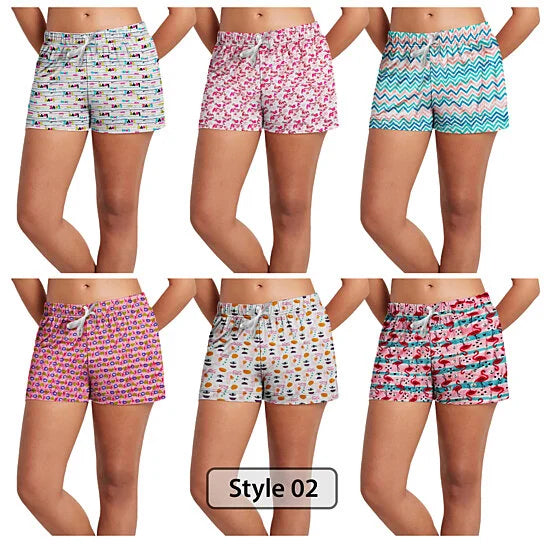 3-Pack: Women's Comfy Lounge Bottom Pajama Shorts with Drawstring Women's Loungewear Style 2 S - DailySale